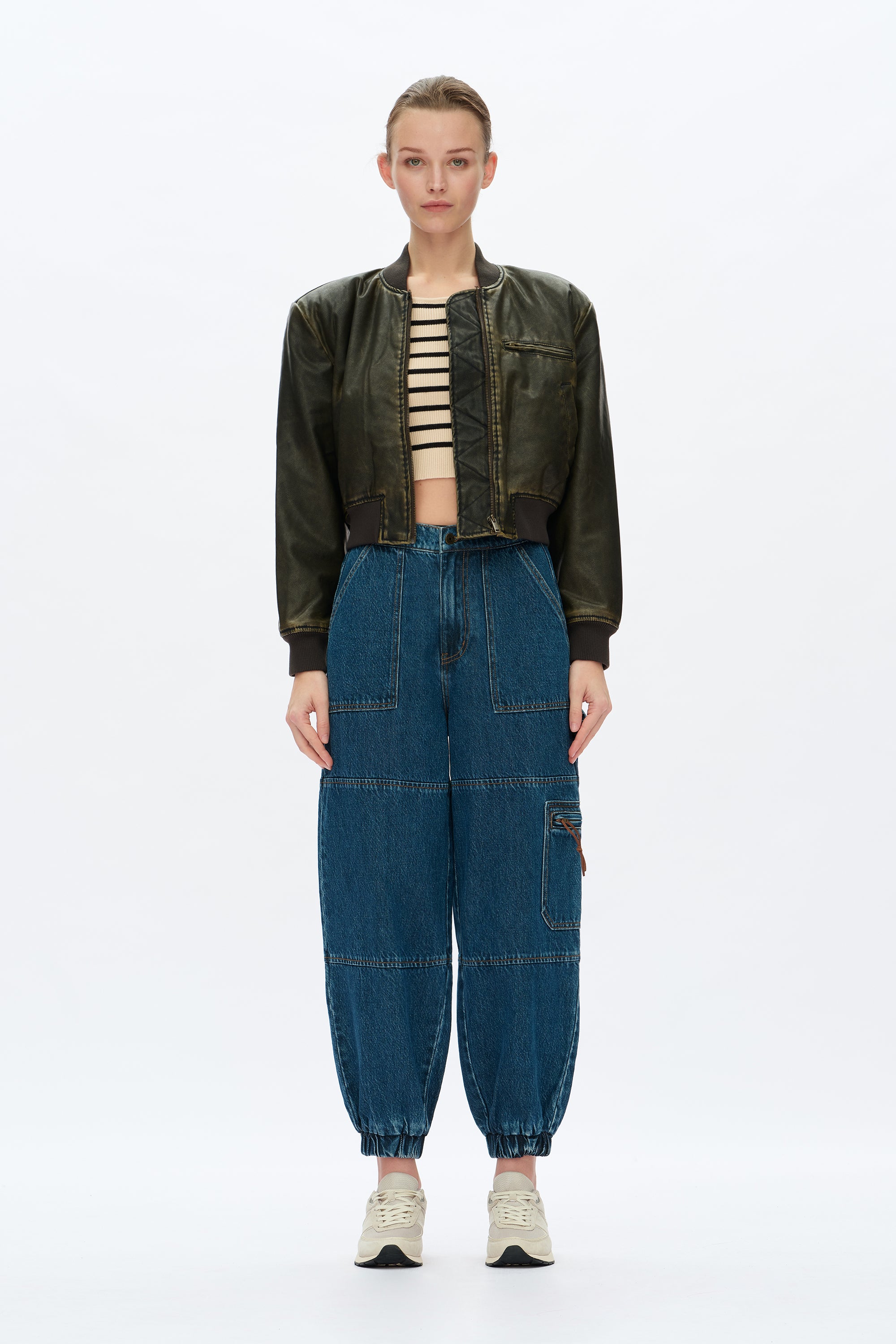 High Rise Jogging Denim Jeans by Bayeas