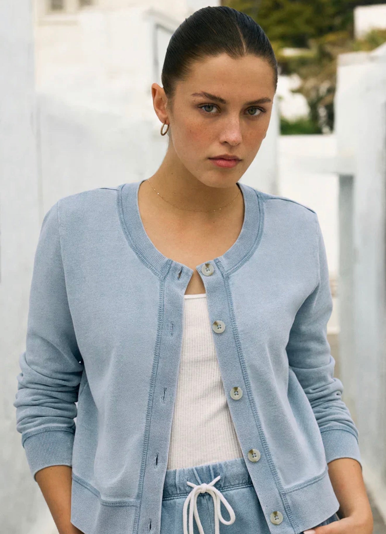 Daily Knit Denim Cardigan