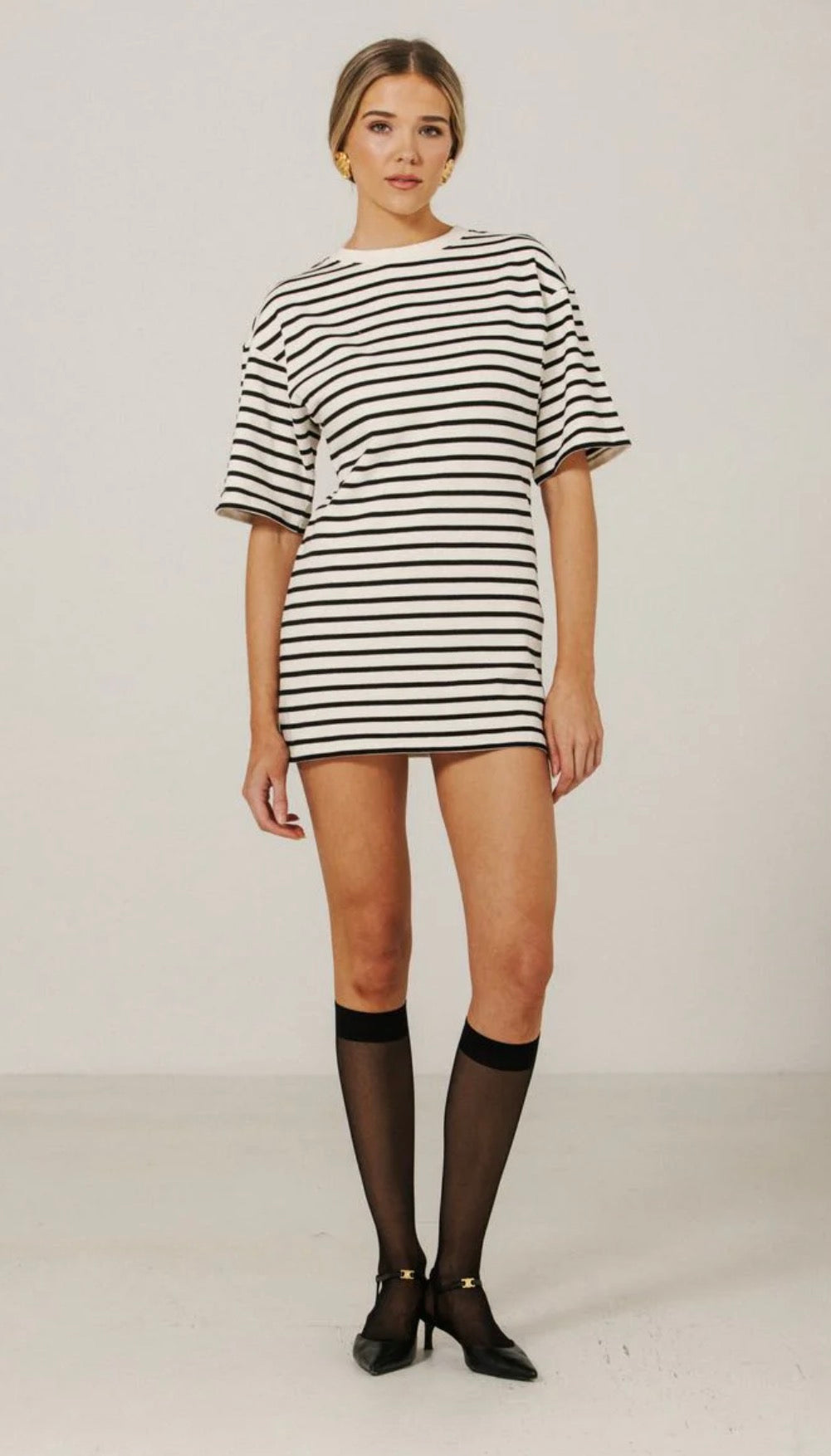 Striped Tee Shirt Dress by Brunette The Label
