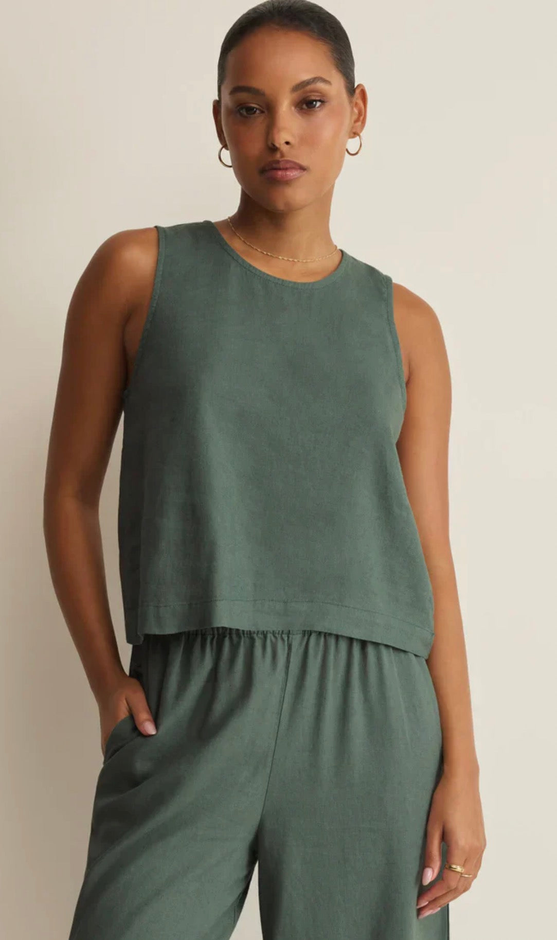 Sloane Linen Cropped Tank by Z Supply