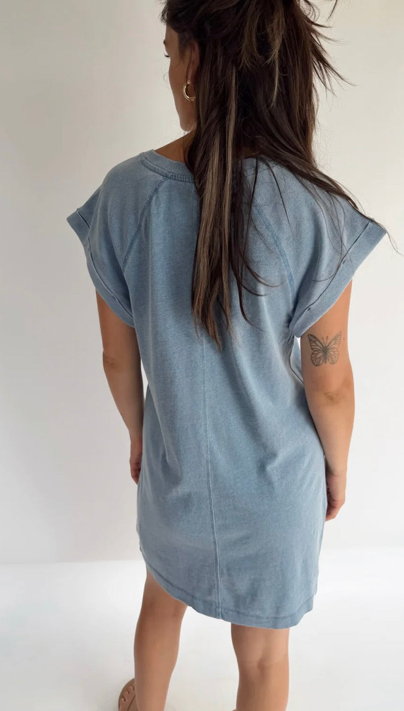 Tate Jersey Denim Mini Dress
