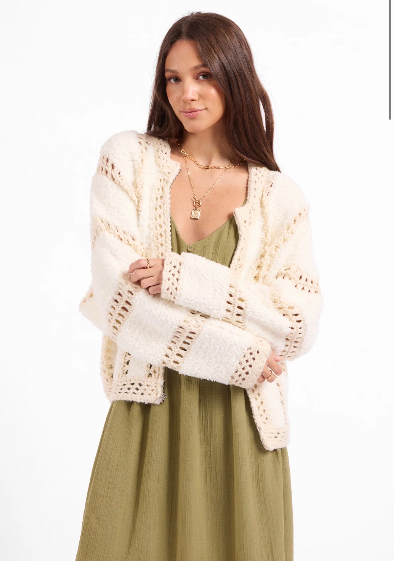 Fluffy Clouds Zip Sweater