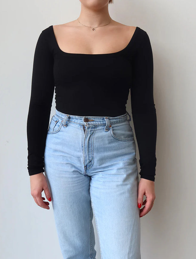 Long Sleeve Square Neck Bodysuit