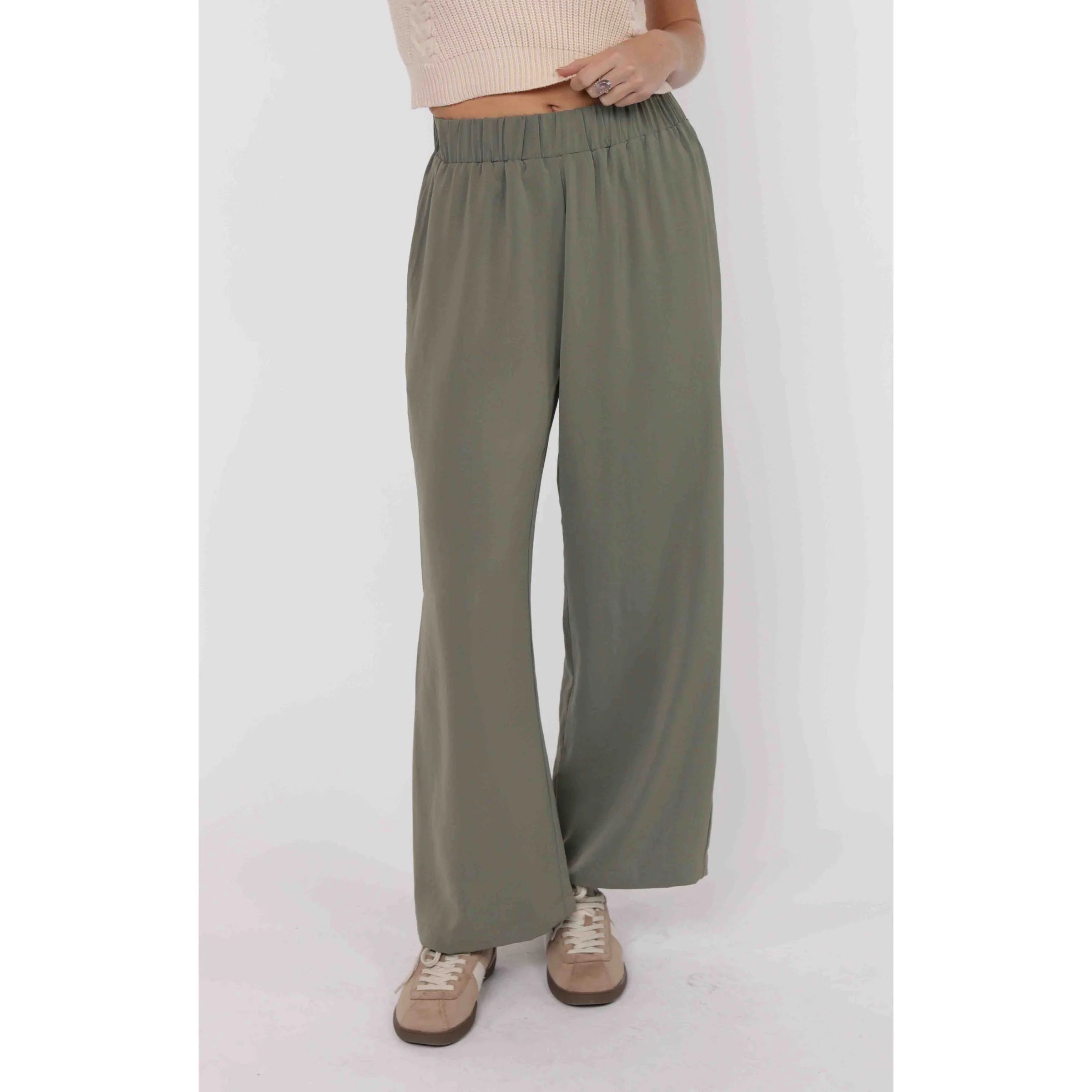 For You Crepe Elastic Waist Pant