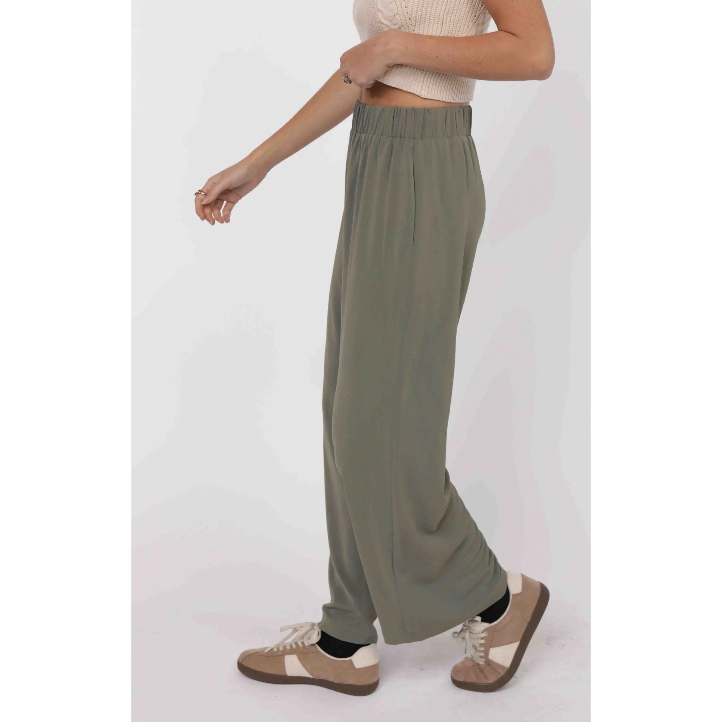 For You Crepe Elastic Waist Pant