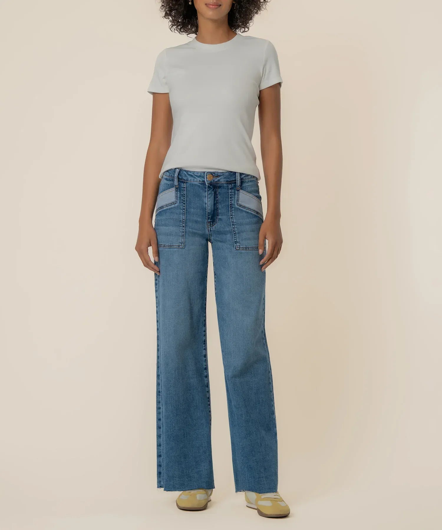 Kut From The Kloth Maya High Rise Porkchop Front Pocket Wide Leg