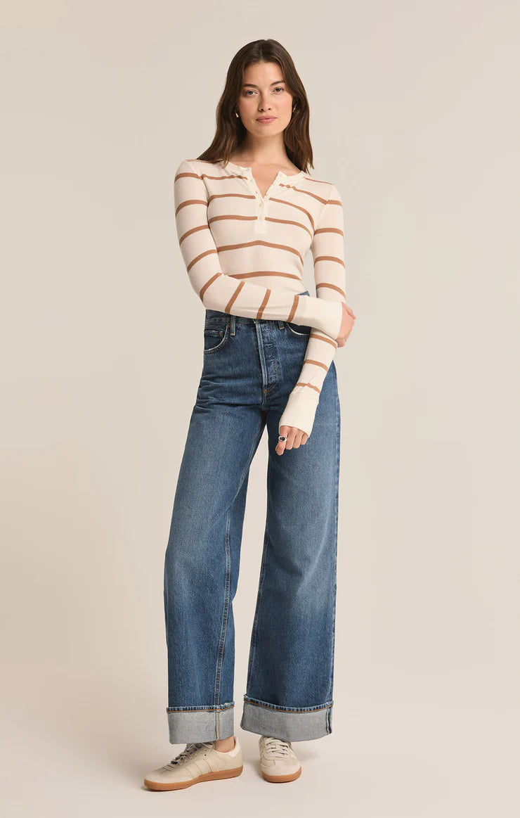 Scarlett Rib Stripe Henley