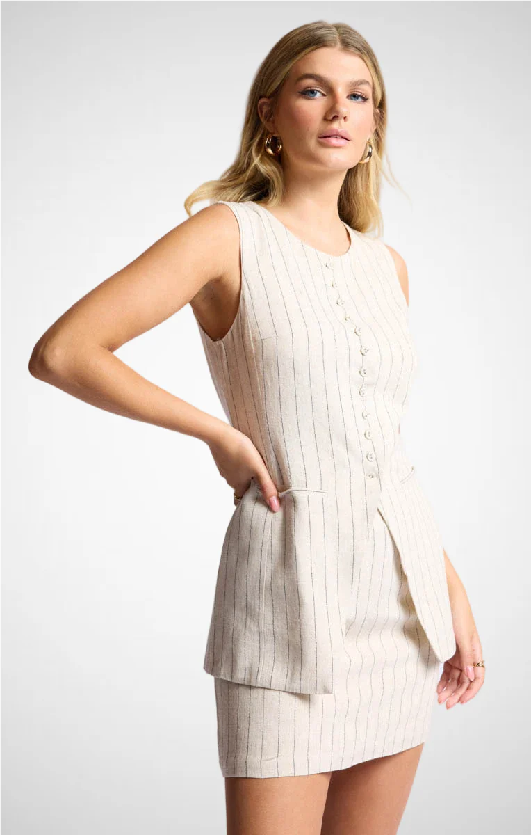 Baked Goods Button Front Long Vest