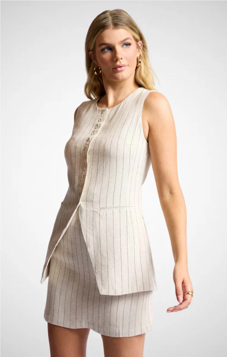 Baked Goods Button Front Long Vest