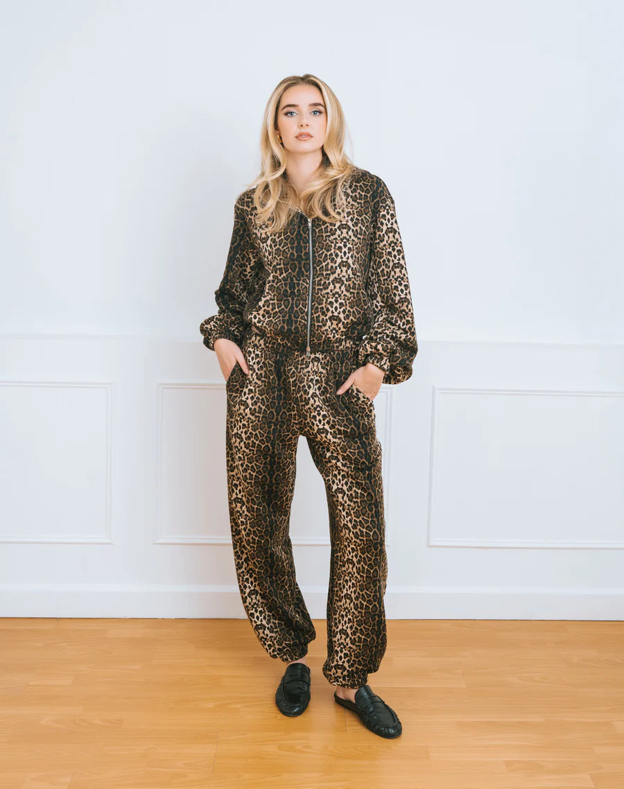 Leopard Bubble Zip Up by Brunette the Label