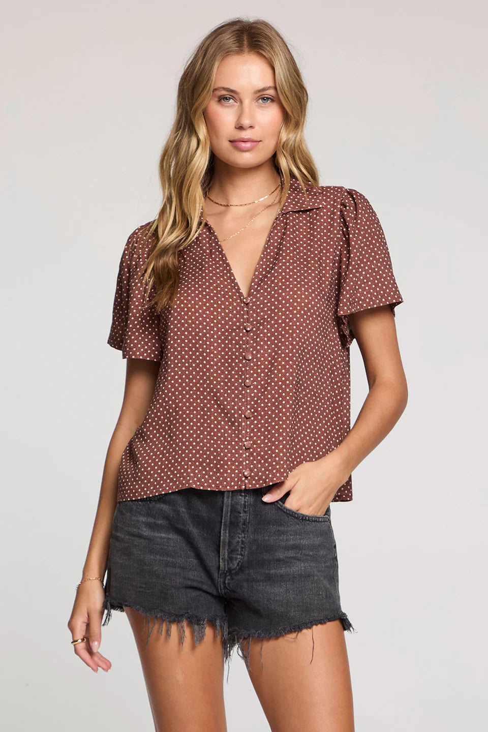 Charlee Button Up Top by Saltwater Luxe