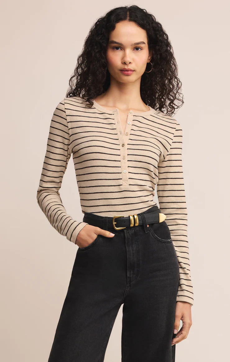 Eve Stripe Henley Shirt