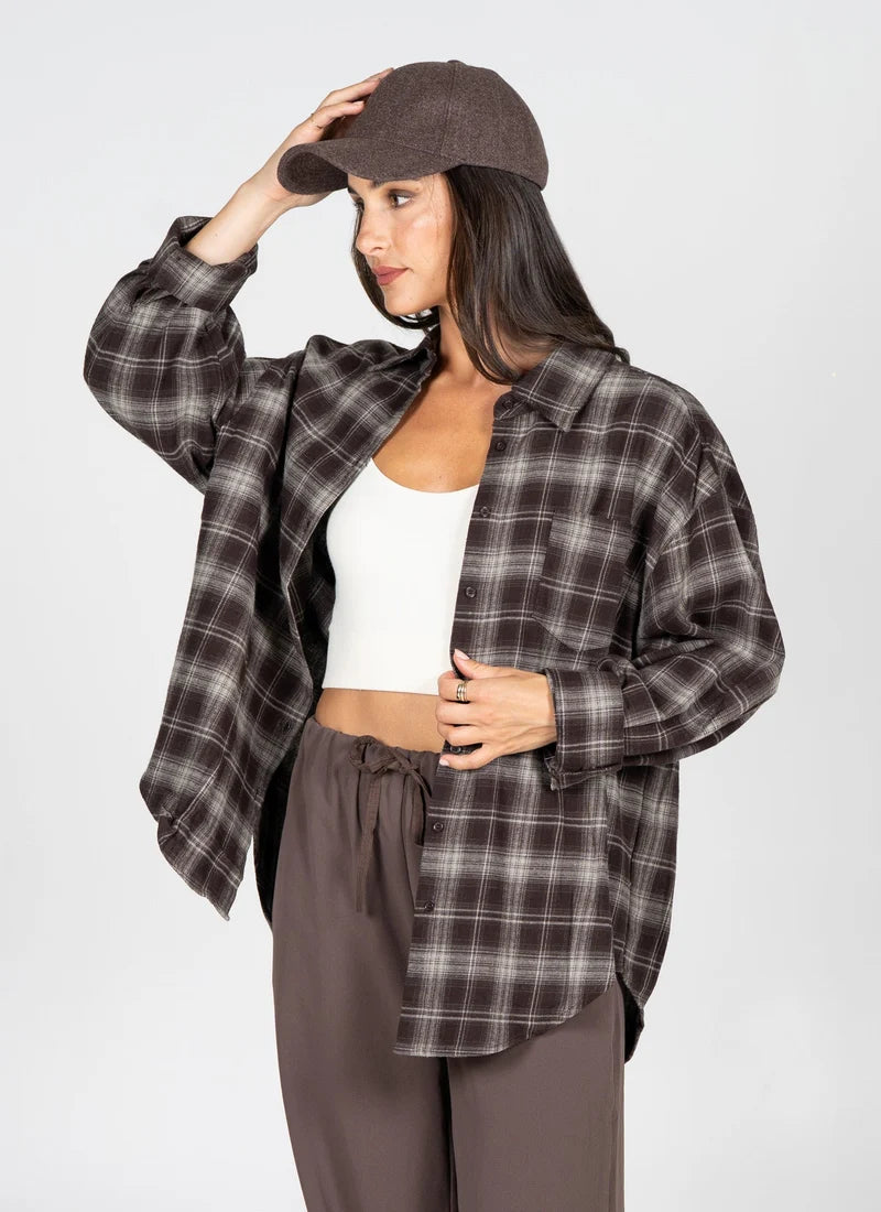 C'est Moi Plaid Flannel Overshirt