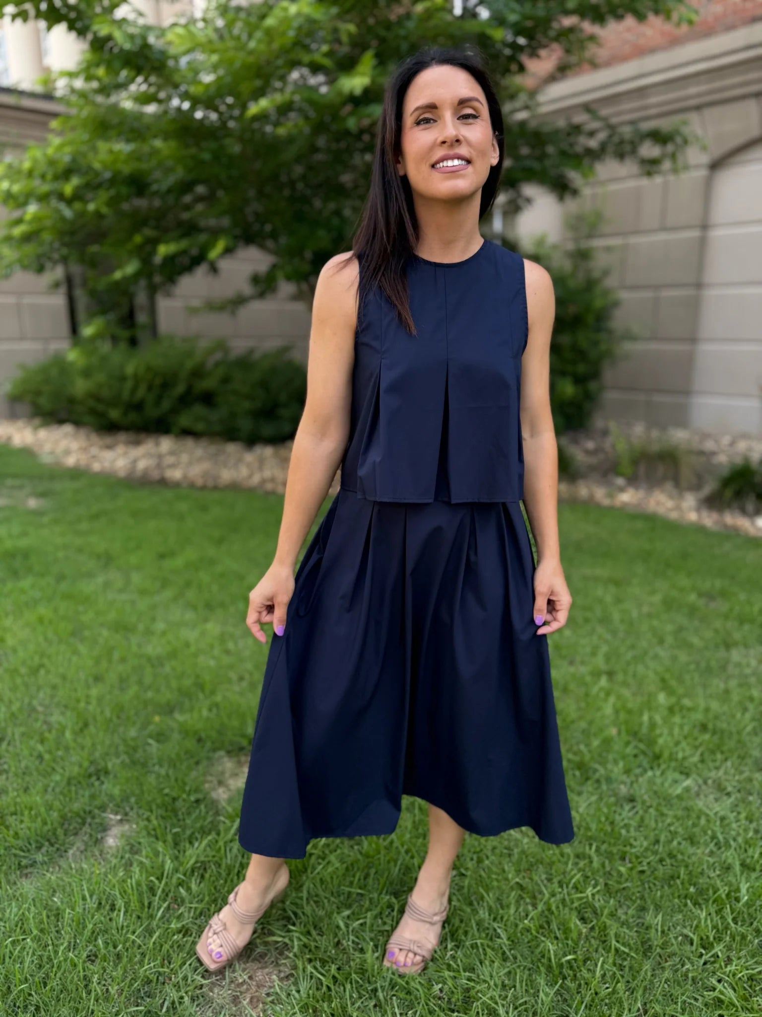 Ocean Calls Pleats Maxi Skirt