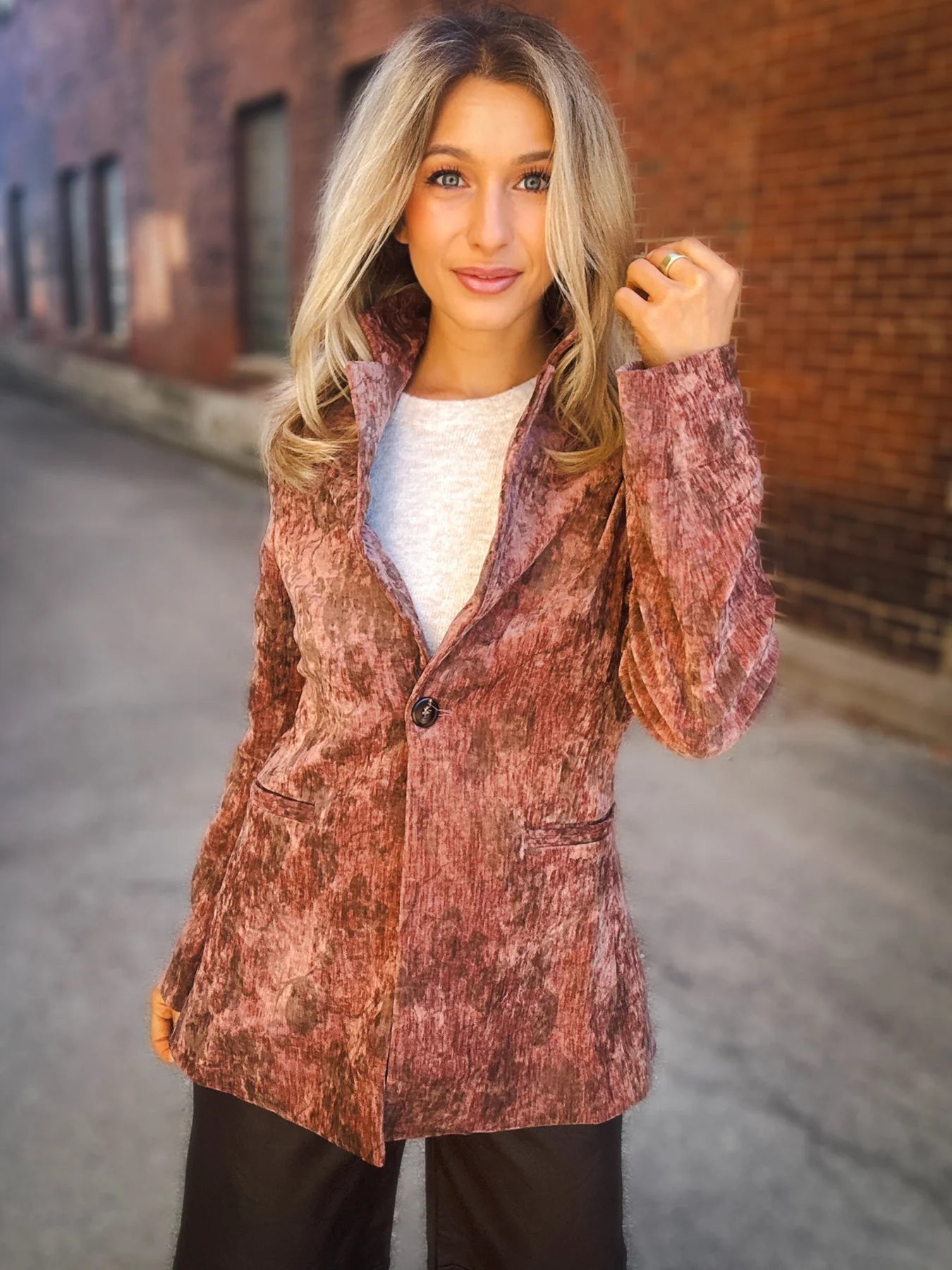 Oui Oui Printed Blazer