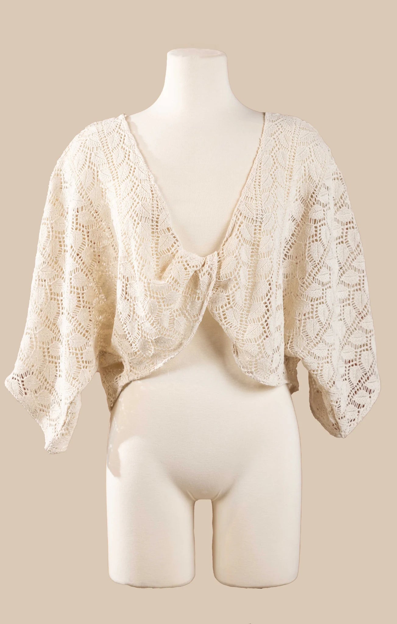Pebble Path Twist Cream Front Knit Top