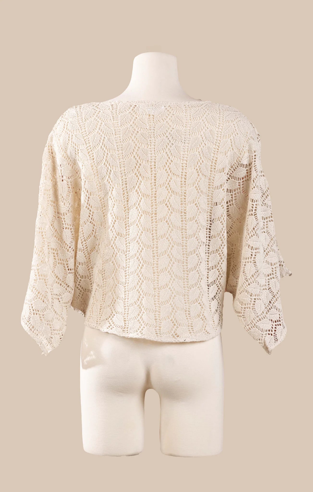 Pebble Path Twist Cream Front Knit Top