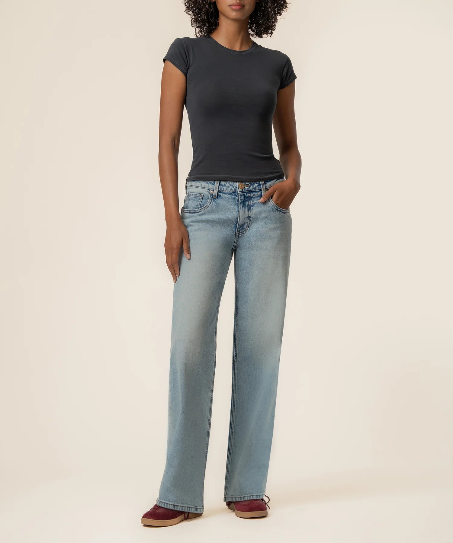 Kut From the Kloth Selena Baggy Low Rise Clean Hem