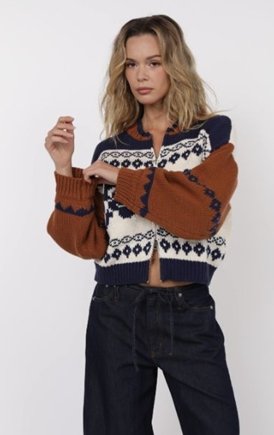 Sweet Rose Jacquard Sweater