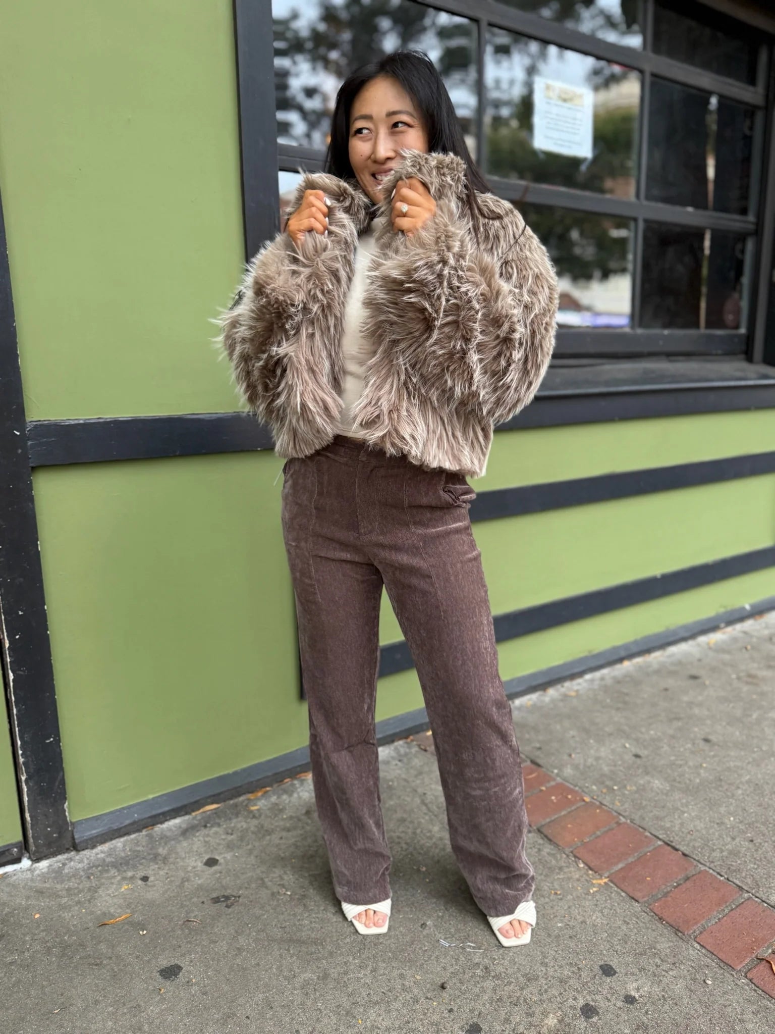 Lady-Like Energy Two-Tone Fur Jacket