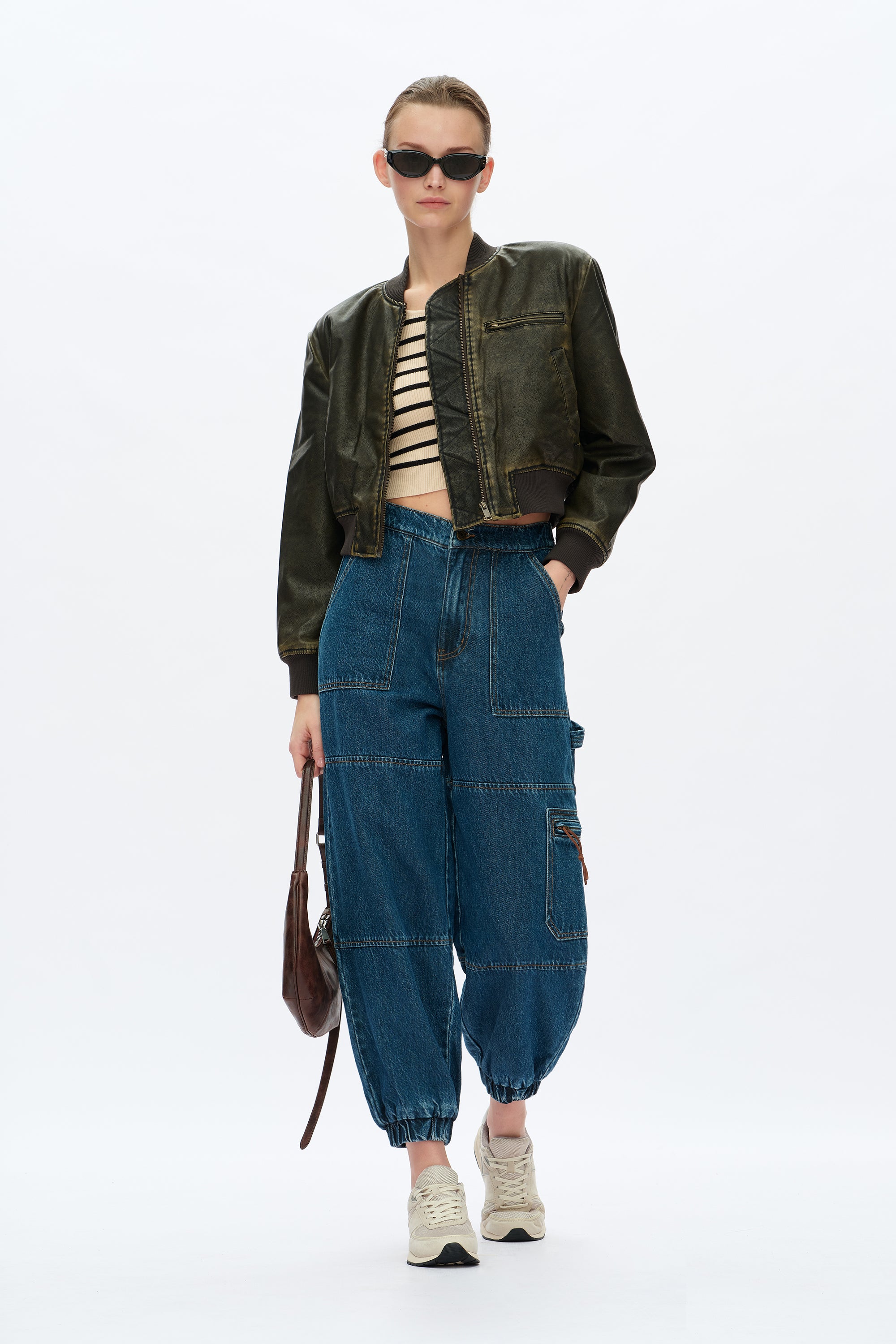 High Rise Jogging Denim Jeans by Bayeas