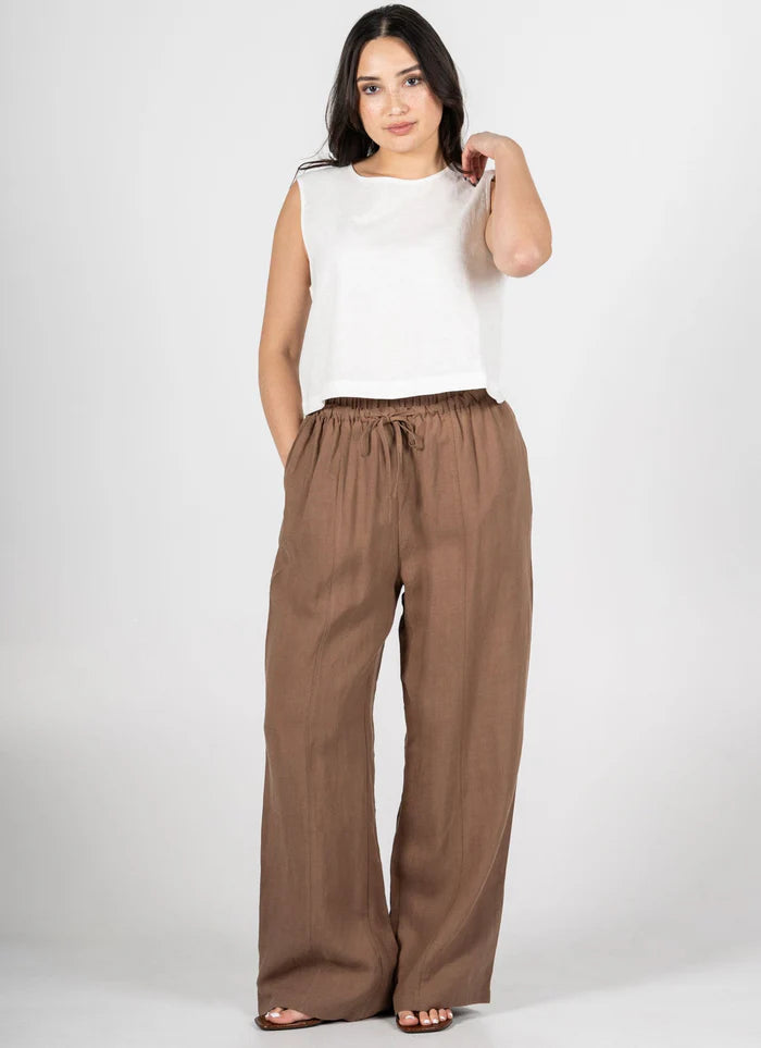 C'est Moi Rouched Wide Leg Pant
