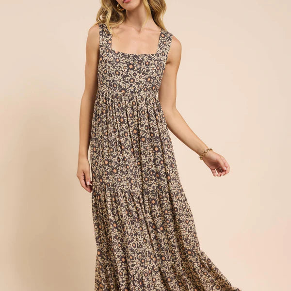 Desert Sunset Tiered Open Back Maxi Dress