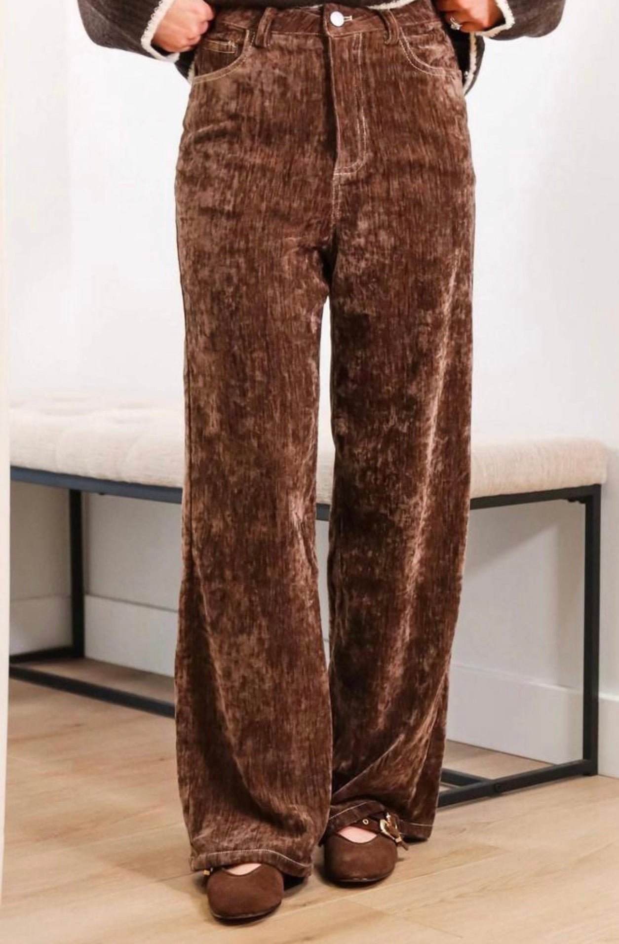 Rowdy Stretch Velour Five Pocket Pant