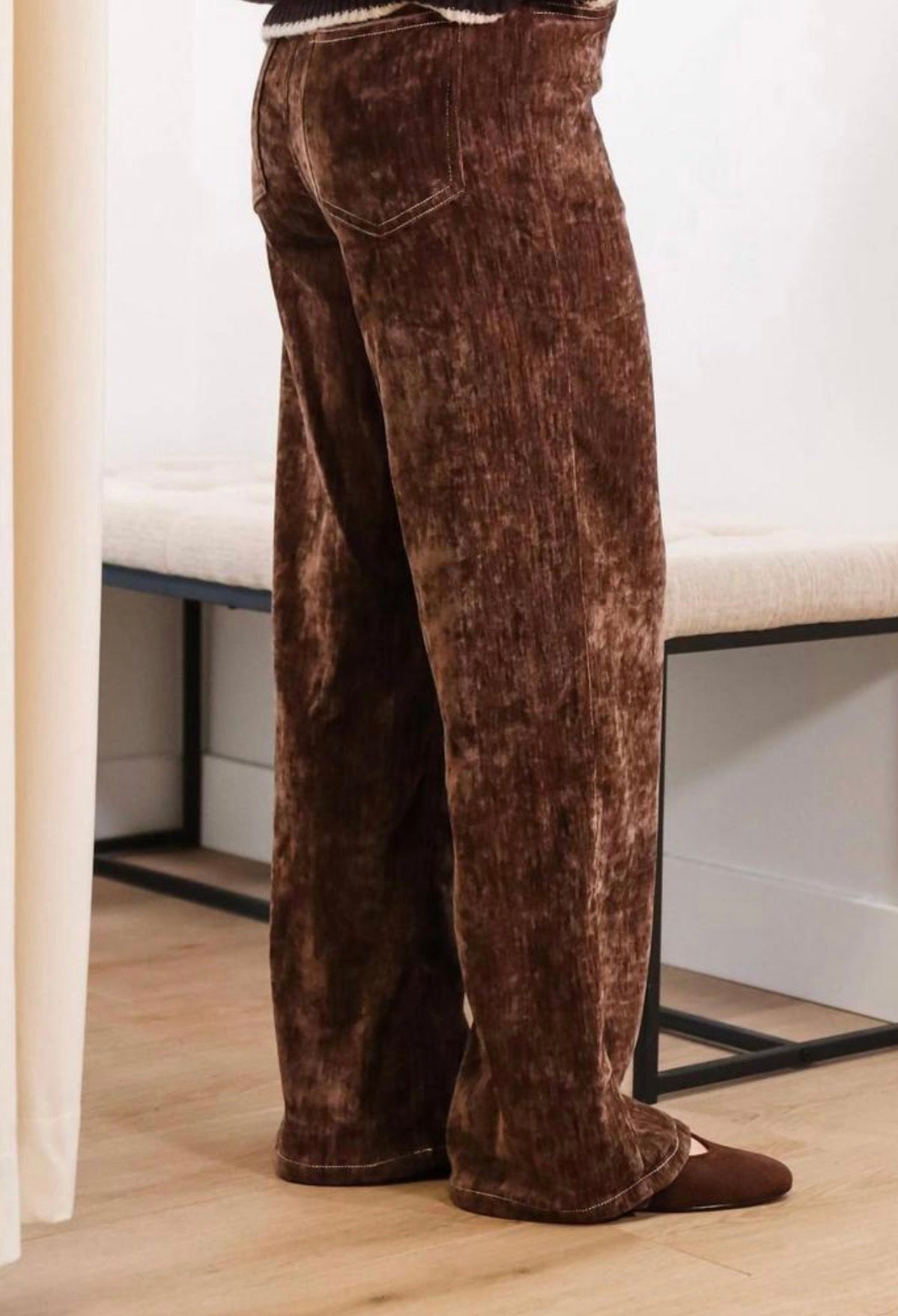 Rowdy Stretch Velour Five Pocket Pant