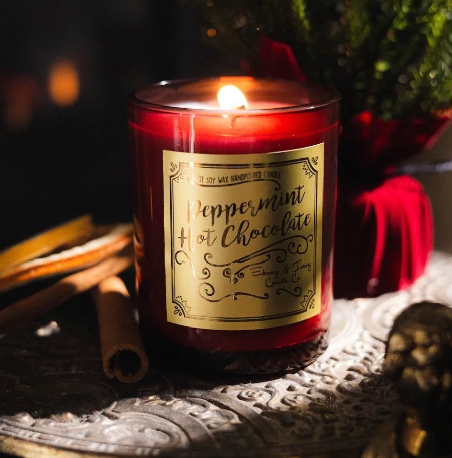 Ebony and Ivory Holiday Candles