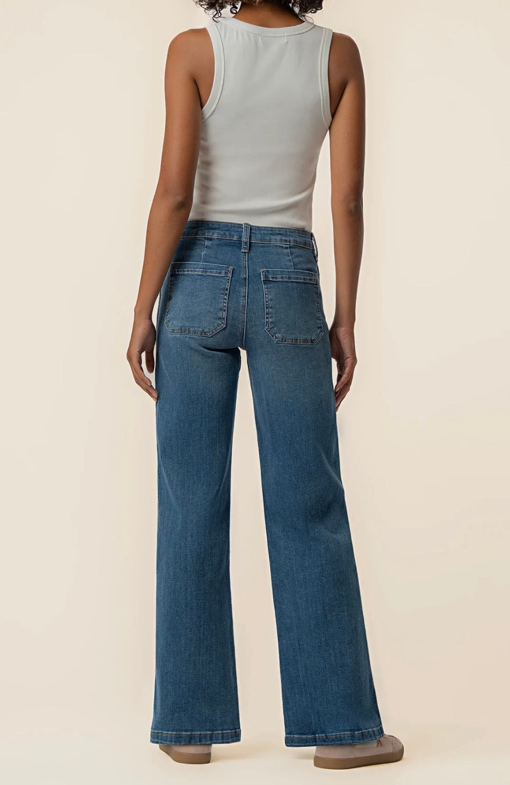 Kut From The Kloth Jean High Rise Wide Leg Dip Scoop Pockets