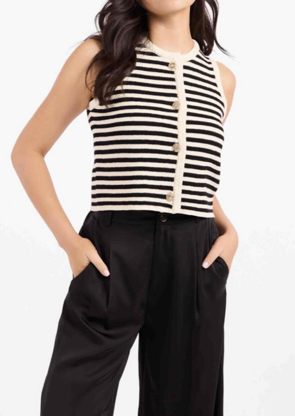 Manon Stripe Sweater Vest