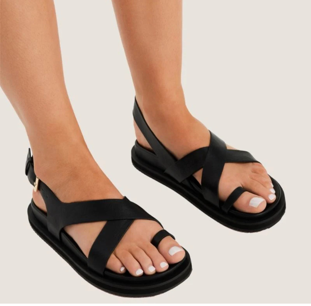 TENNIE Black Sandals by Billini
