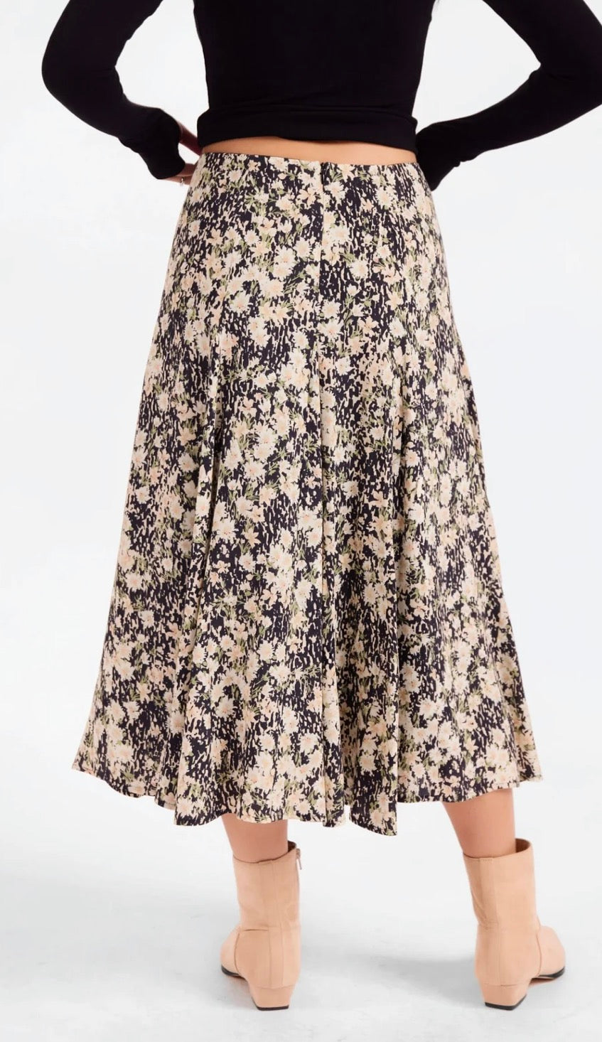Painted Fields Midi Skirt