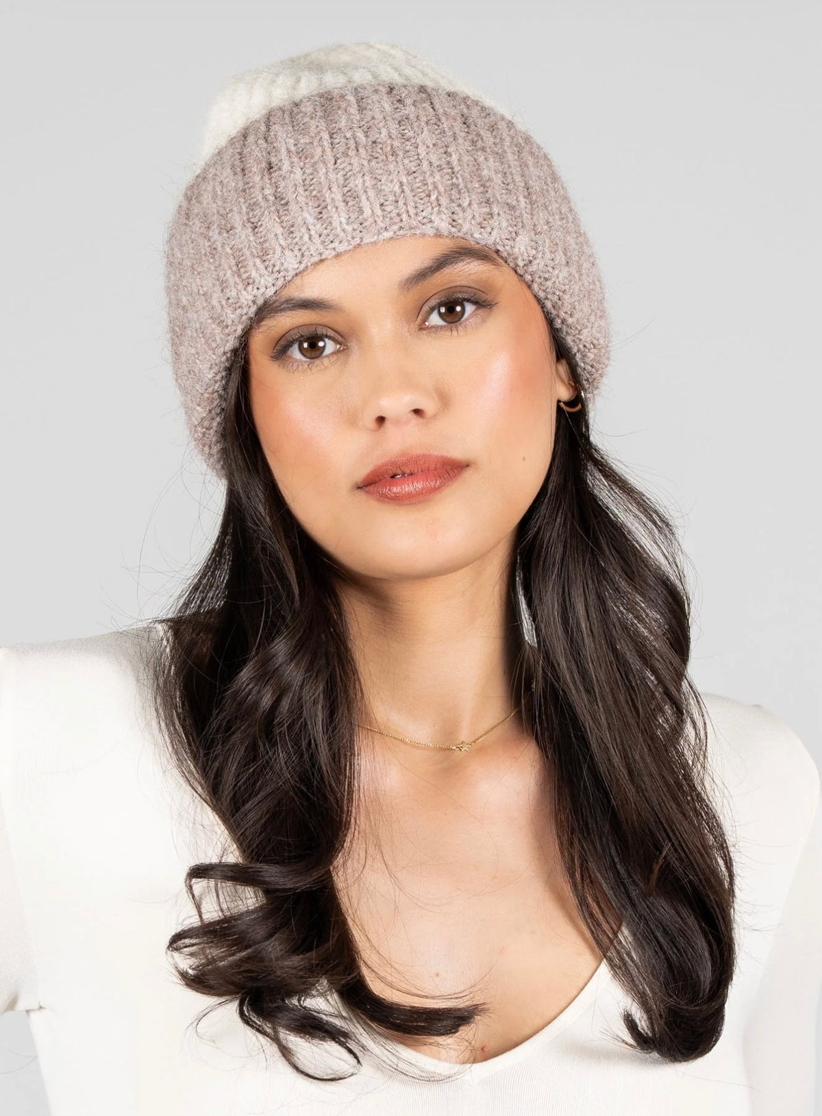 C'est Moi Ribbed Two Tone Beanie Hat