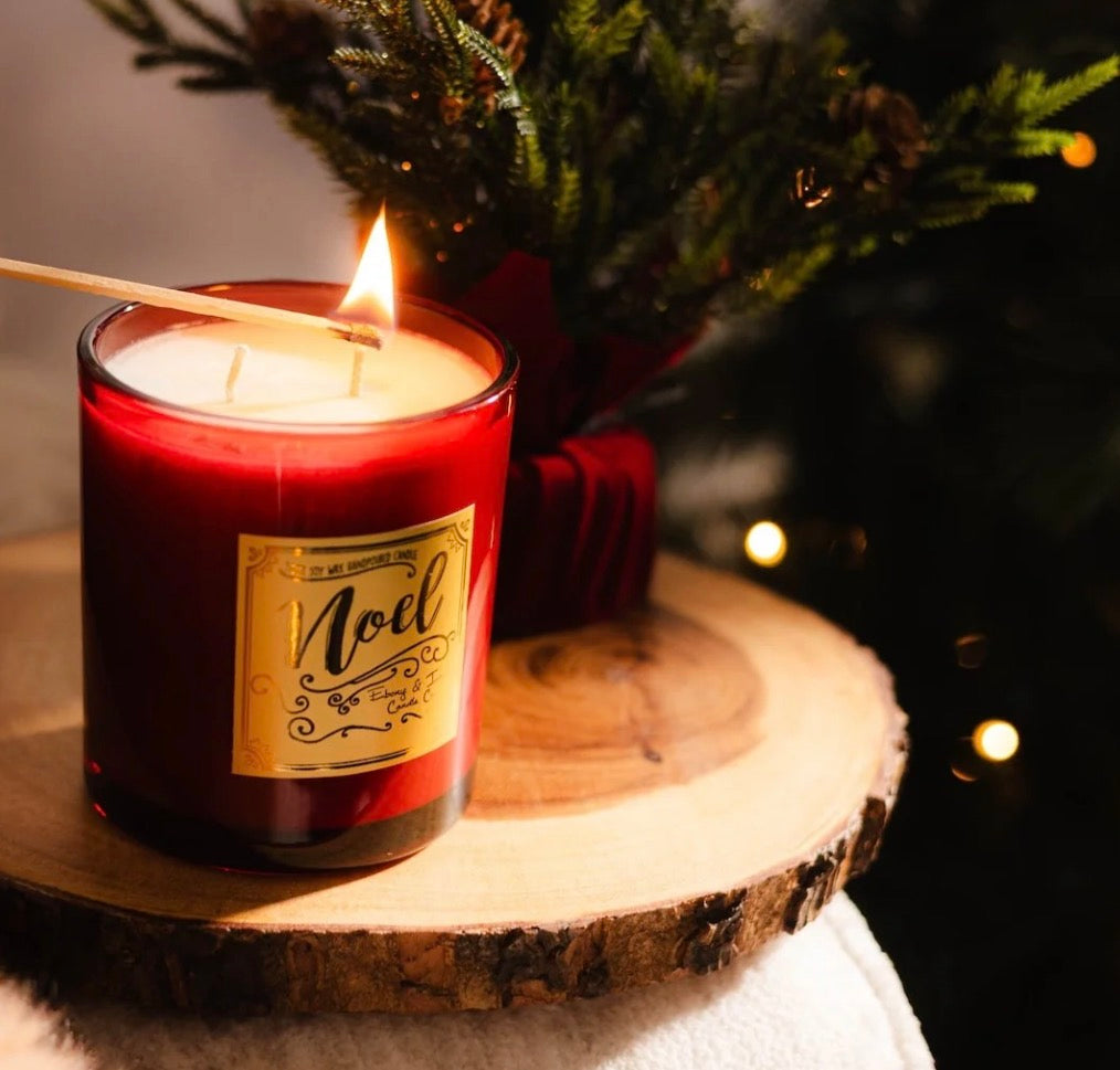 Ebony and Ivory Holiday Candles
