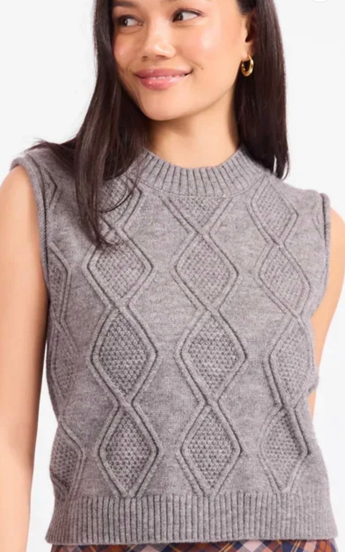 Campus Girl Geometric Sweater Vest