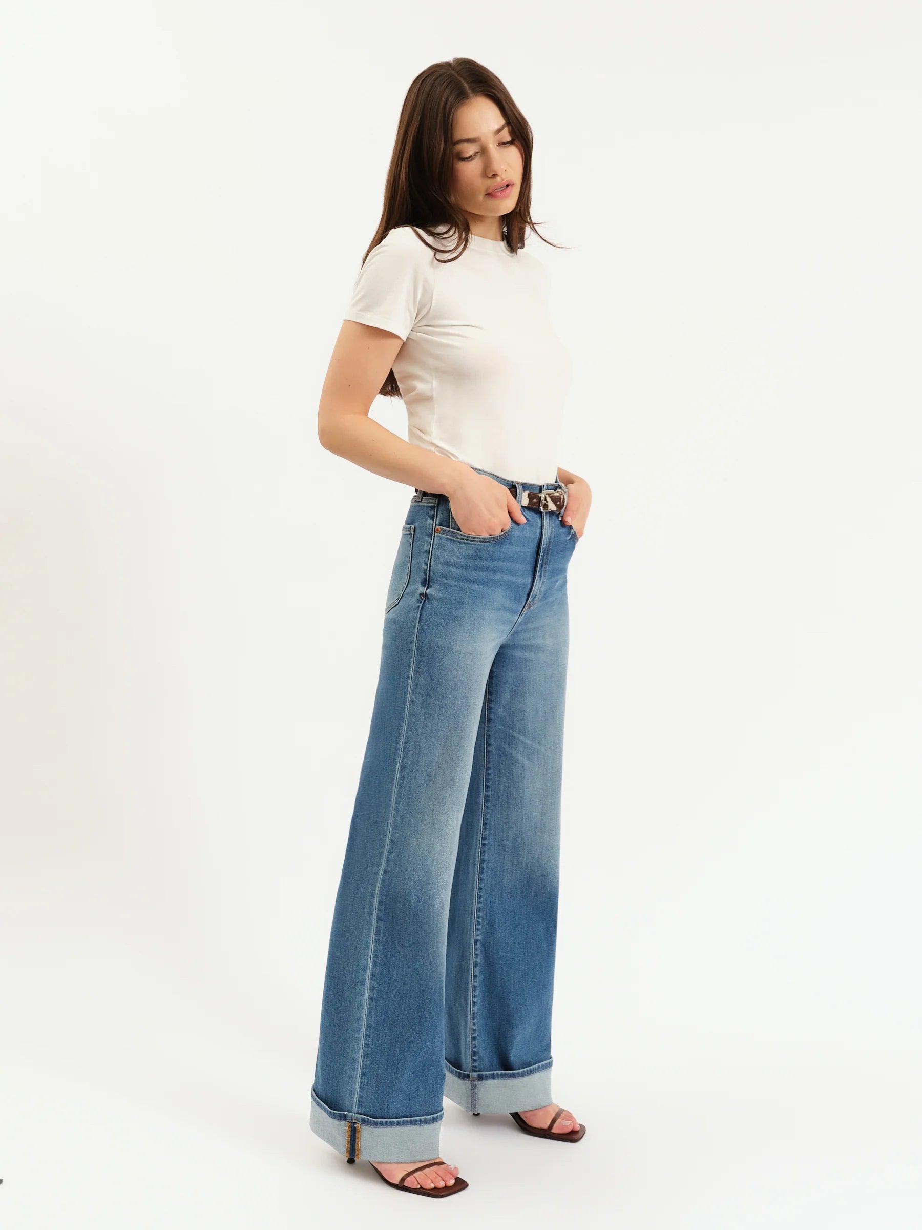 Far Out High Rise Wide Leg Jean by DAZE