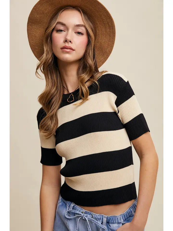 Addison Stripe Short Sleeve