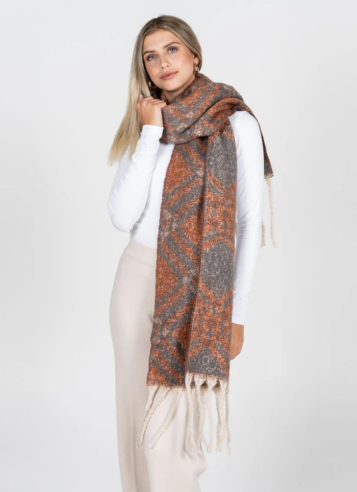 Argyle Pattern Blanket Scarf