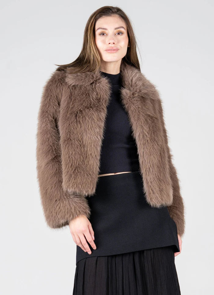 Faux Fur Cropped Jacket by C'est Moi