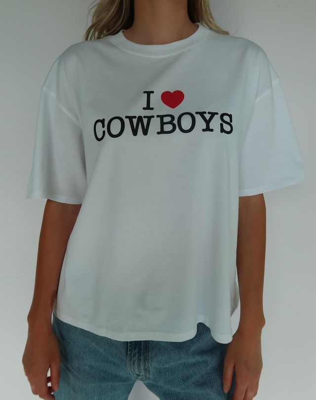I Love Cowboys Boxy Tee
