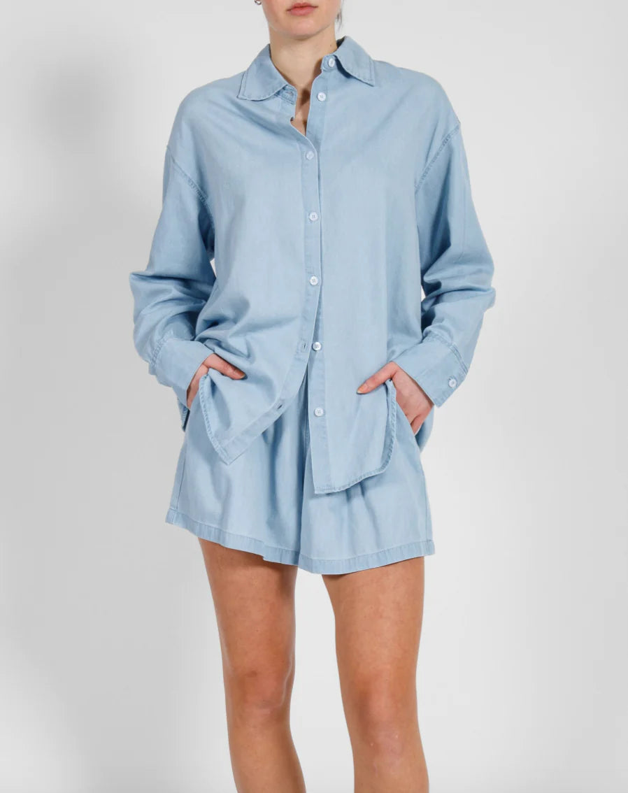 Chambray Denim Button Up Shirt