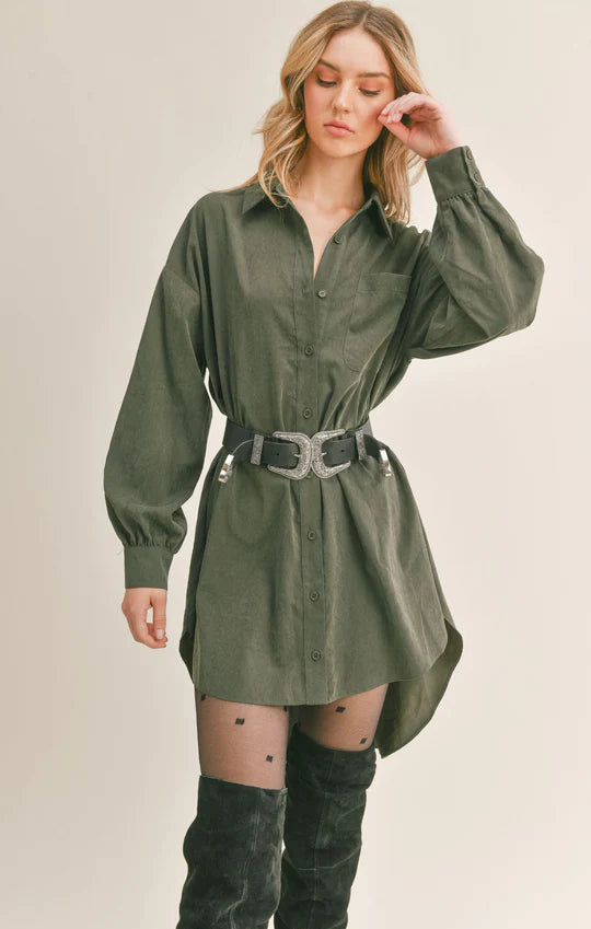 Dominique Oversized A-Line Shirt Dress