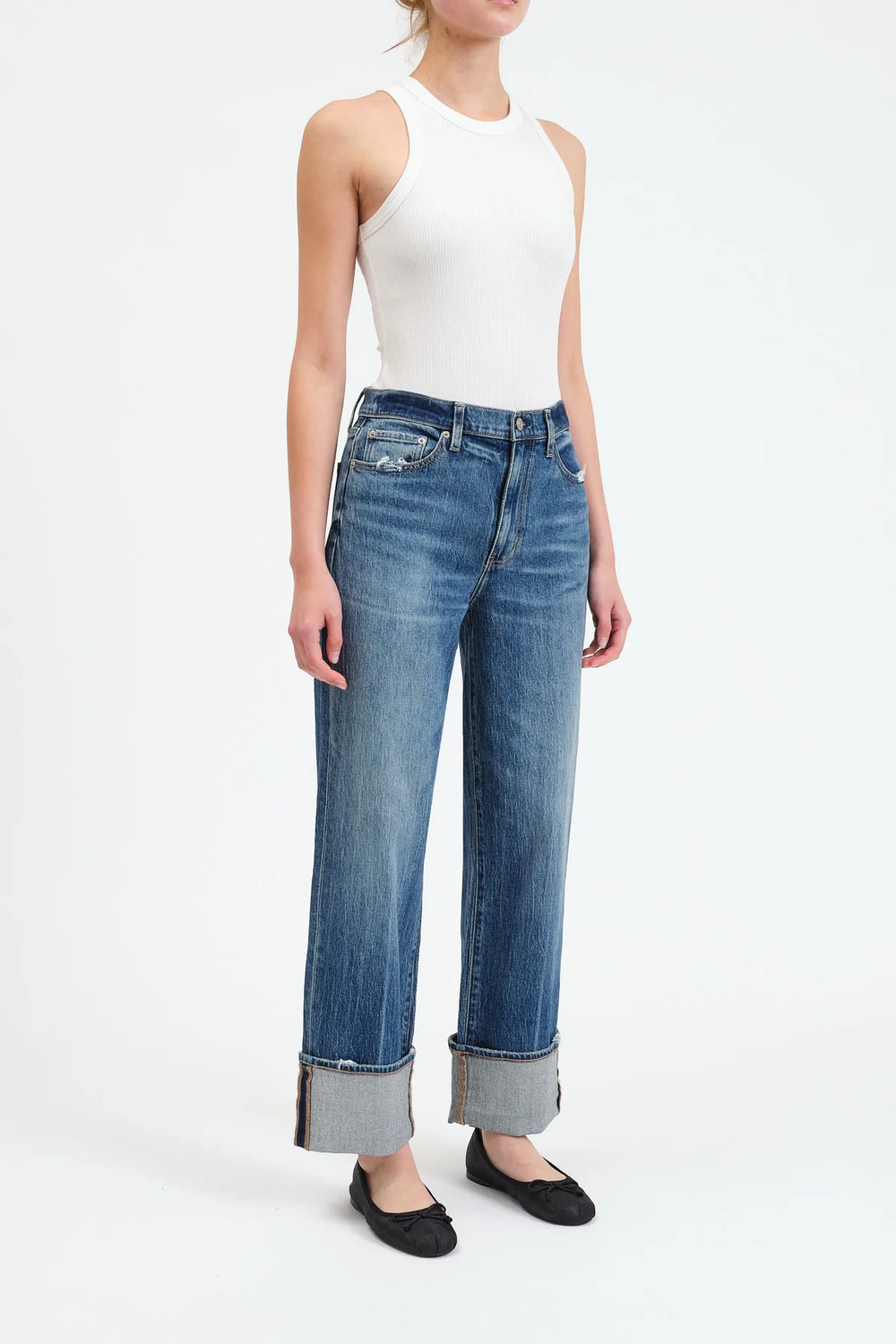 Eastside High Rise Loose Jean with Cuff by DAZE