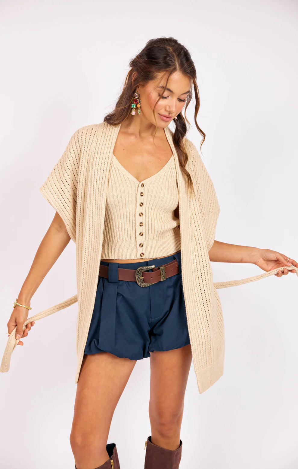 Easy Going Belted Cardigan