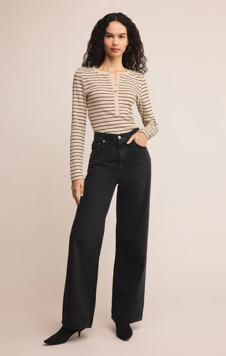 Eve Stripe Henley Shirt
