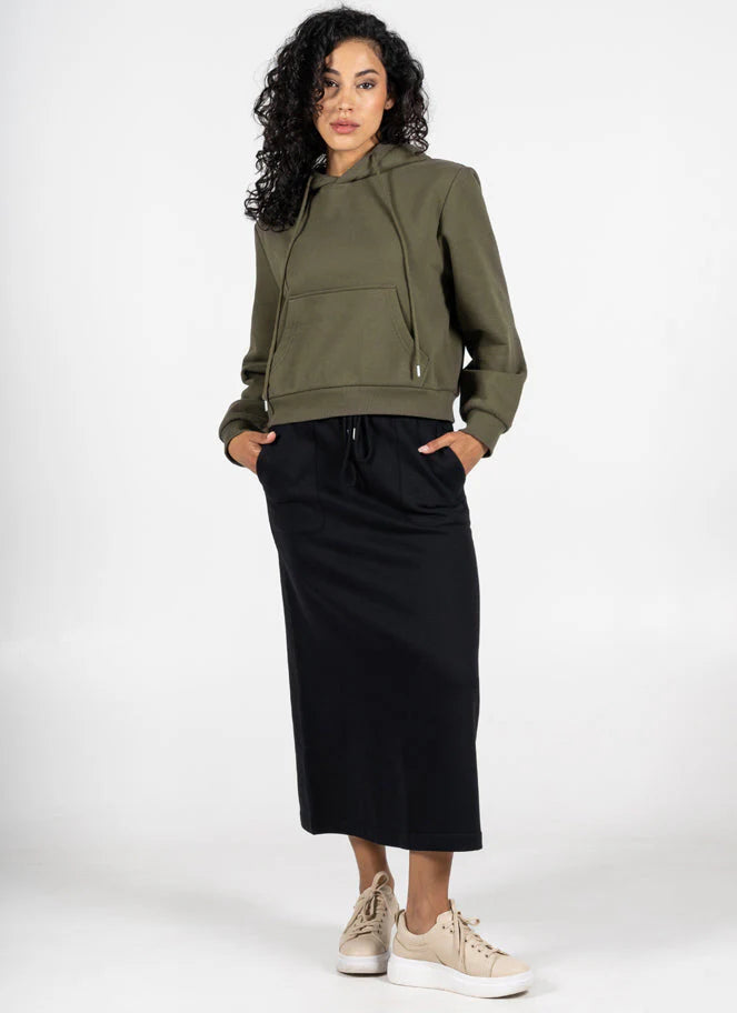 Cotton Fleece Front Pocket Skirt