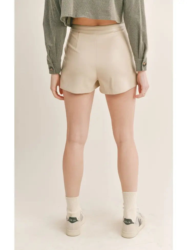 Hidden Gem Faux Leather Shorts