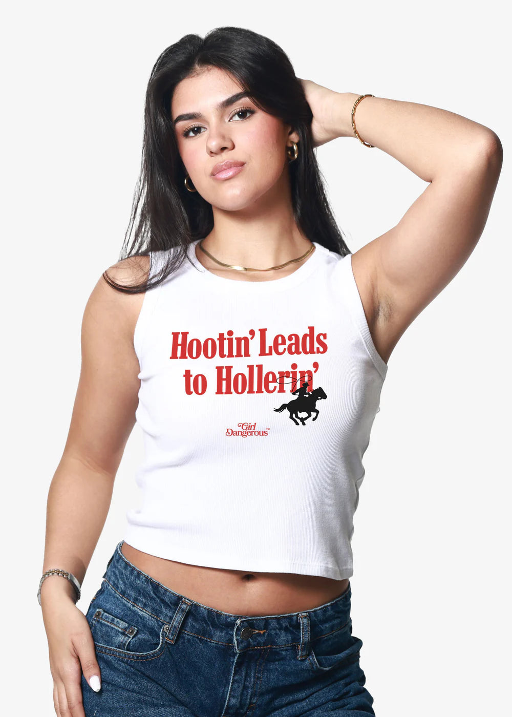 Hootin' Ribbed Cropped Tank
